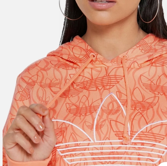 Adidas Trefoil Oversized Cropped Hoodie - Picture 2 of 7